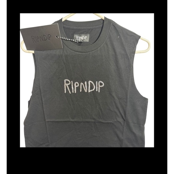 Rip N Dip Tops - OG Rip N Dip Rhinestone Tank (Black) -Small SKU 107